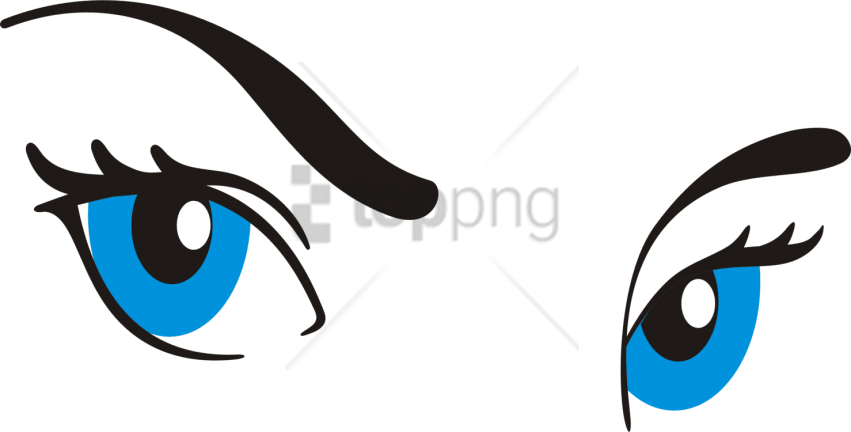 Free Png Download Cartoon Eye With Eyebrow Png Images - Blue Eyes Cartoon Girl (851x432), Png Download