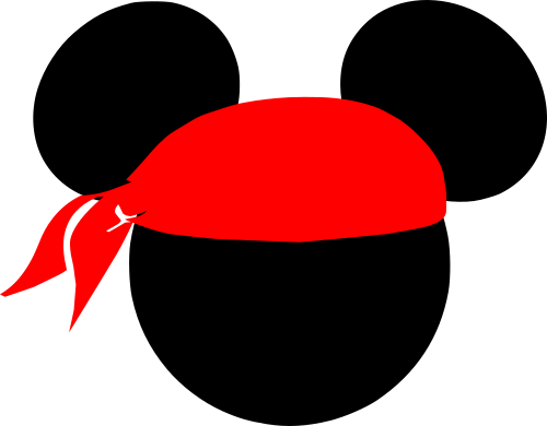 Movies, Personal Use, Mickey With Red Bandana, (500x390), Png Download