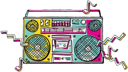 Scthe80s The80s Boombox 80s Freetoedit - Transparent 80s Boombox Clipart (421x240), Png Download