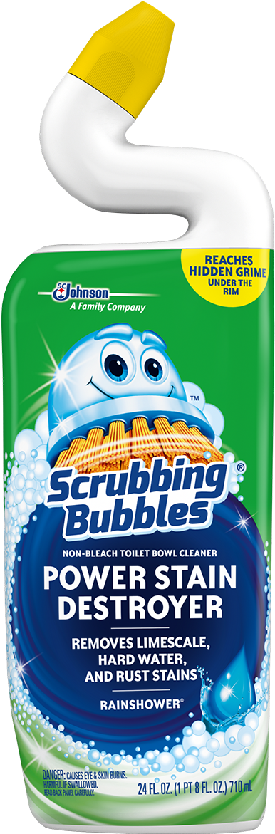 Power Stain Destroyer Toilet Bowl Cleaner - Scrubbing Bubbles (540x1500), Png Download