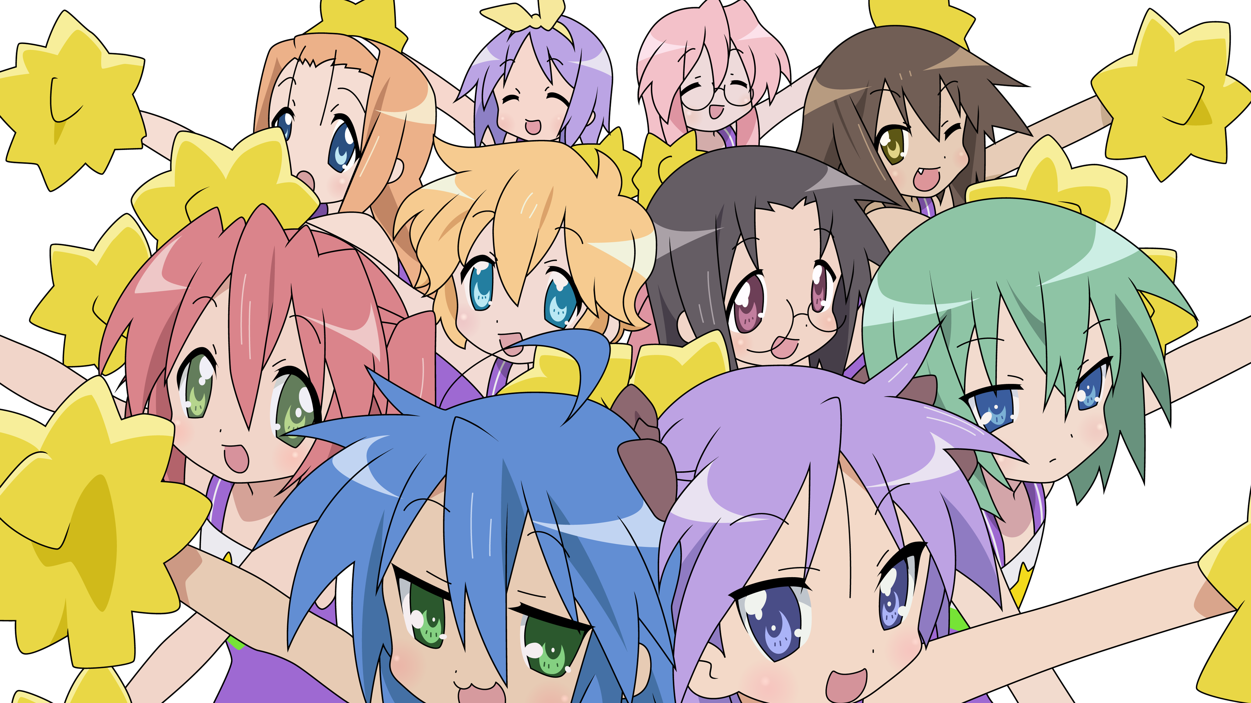 Image - Lucky Star Characters (4000x2250), Png Download
