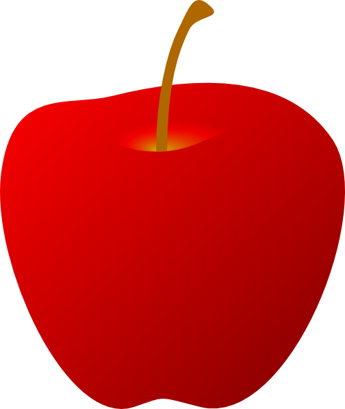 Red Without Leaf Clip Art At Clker - Manzana Png Sin Fondo (504x596), Png Download