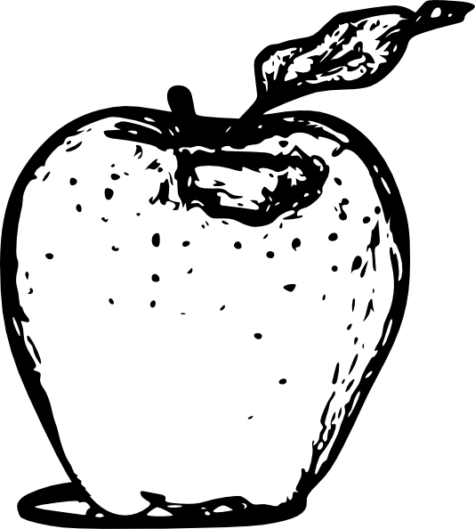 Apple Line Art Svg Clip Arts 534 X 594 Px (534x594), Png Download