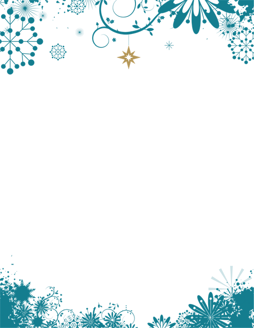 Snowflake Vector Frame - Letter (510x657), Png Download