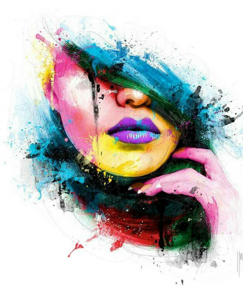 Largest Collection Of Free To Edit Colorful Bokeh People - Canvas Print Painting Colorful Beauty Home Decoration (480x572), Png Download