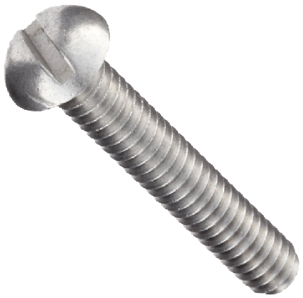 8-32 X 3/8 Slotted Round Head Machine Screw Brass - น๊ อ ต หัว กลม ผ่า (500x500), Png Download