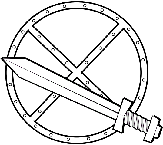 This Graphics Is Round Jian Hedun About Overview, Shields, - Cartoon Sword And Shield (618x800), Png Download