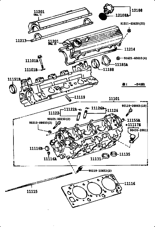 3vze Head - Toyota 4runner Gasket, Cylinder Head. Cylinder Head (506x741), Png Download