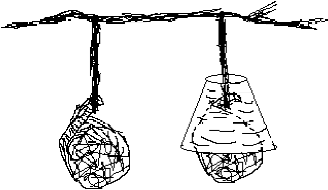 The Covered And Uncovered Moss Bags - Line Art (647x375), Png Download