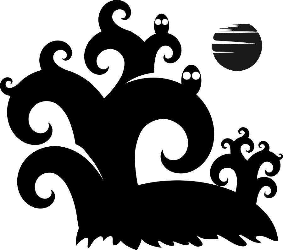 Spooky Forest Silhouette Clipart (900x796), Png Download