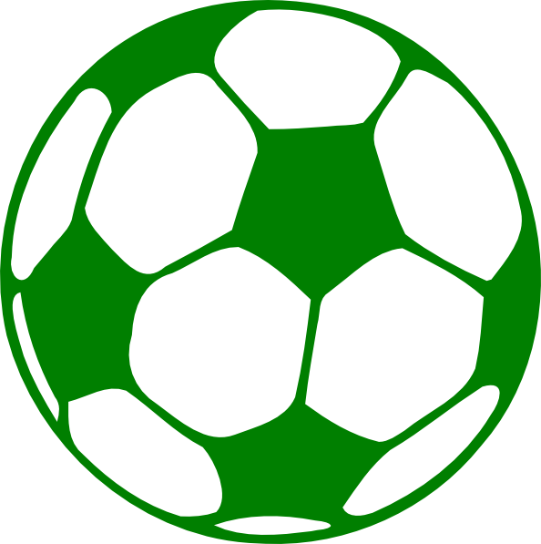Green Football Clip Art At Clker - Green Soccer Ball Png (594x597), Png Download