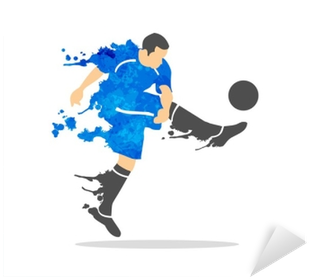 Vector Illustration Of Soccer Player In An Action With - Soccer Watercolor (400x400), Png Download