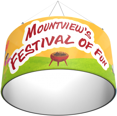 10 X 4ft Custom Circle Trade Show Circle Hanging Banner - Bison (500x500), Png Download