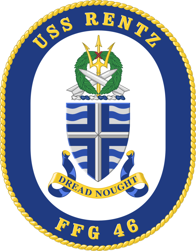 Uss Rentz Crest - Uss Harper Ferry (773x991), Png Download
