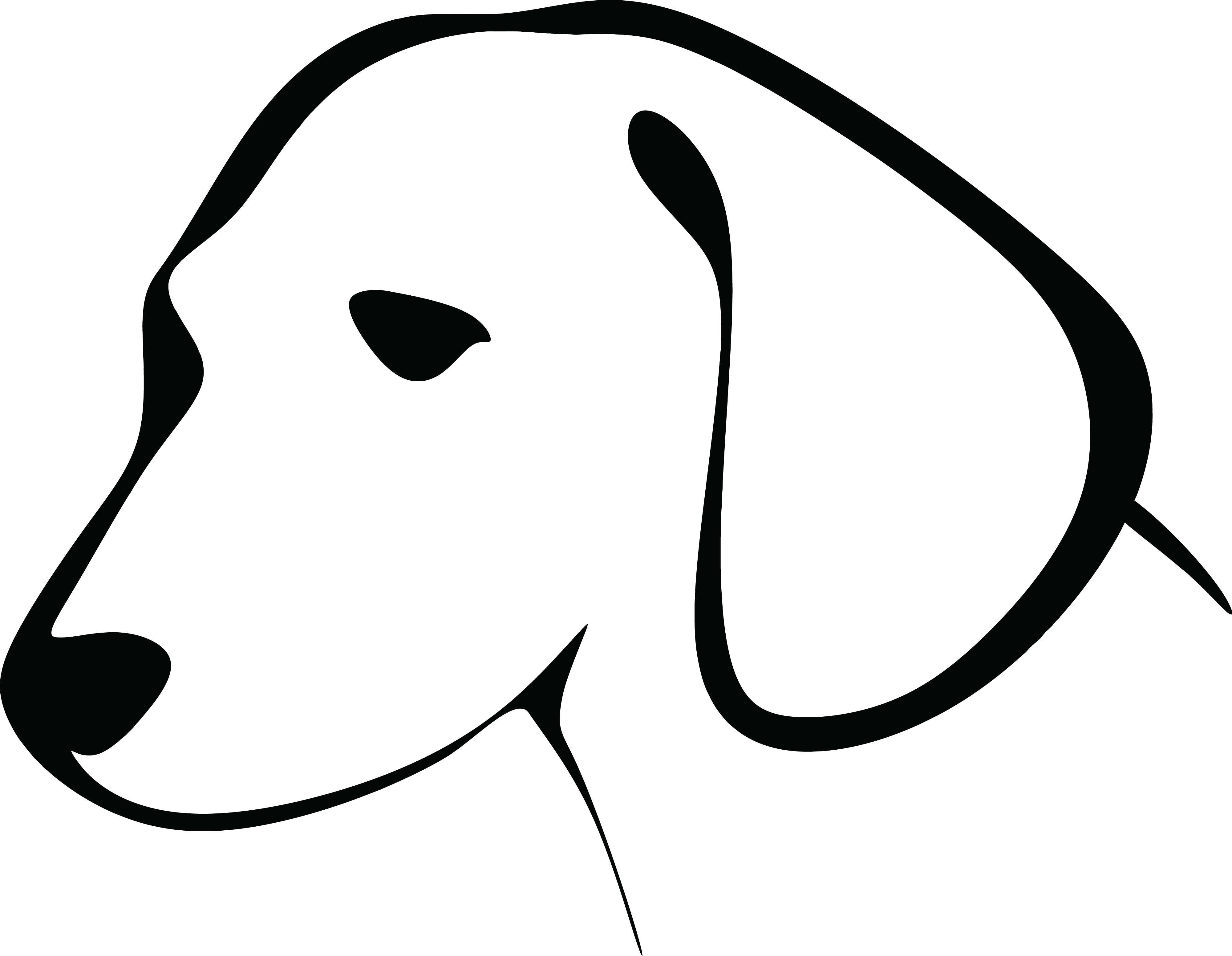 Clipart - Black And White Dog Face Clipart (2316x1797), Png Download