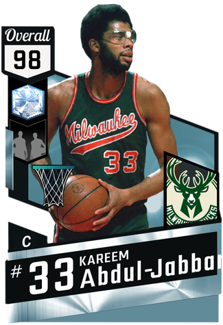 '71 Kareem Abdul-jabbar Diamond Card - Kevin Durant 2k17 Rating (325x475), Png Download