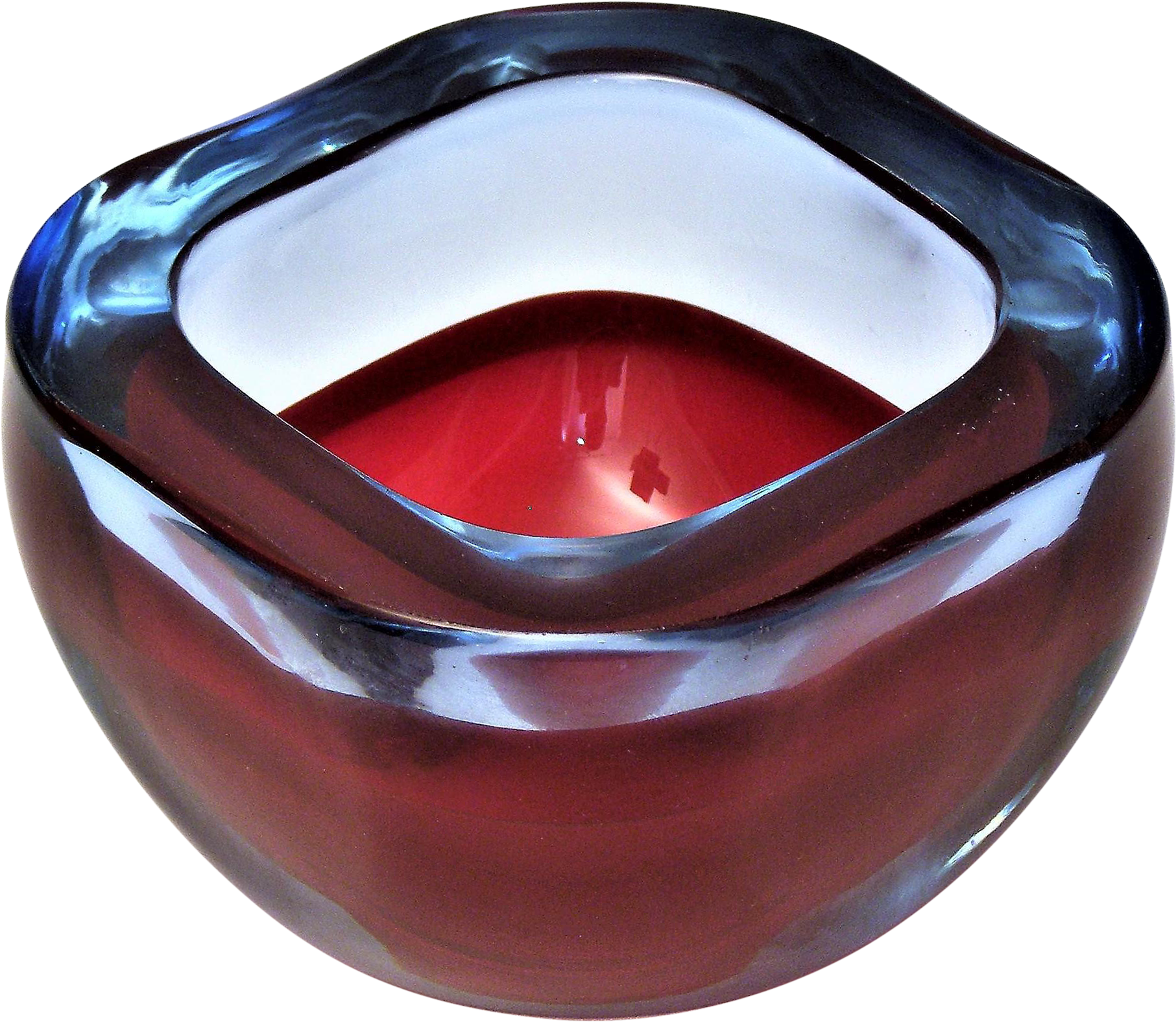 Clip Royalty Free Stock Vintage Murano Blue Red Flat - Seguso (2013x1749), Png Download