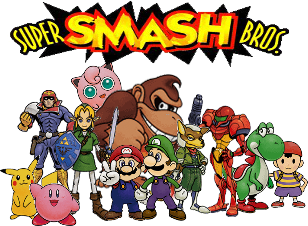 885kib, 1097x729, 64758697 - Super Smash Bros N64 Art (1097x729), Png Download