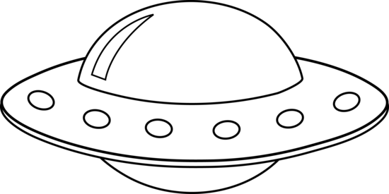 Ufo Black And White Clipart - Flying Saucer Clip Art (550x275), Png Download