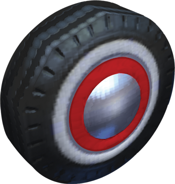 Mk7 Slim - Roller Tires Mario Kart 8 (348x367), Png Download