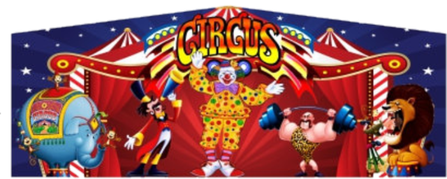 Circus Module Banner - Beistle - 55020 - Jointed Circus Clown- Pack Of 12 (640x256), Png Download