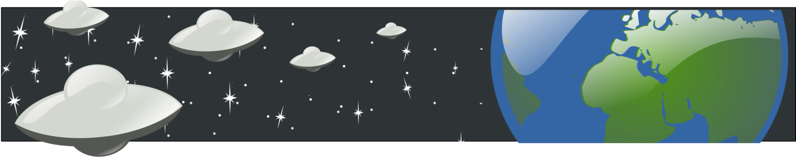 Unidentified Flying Object Computer Icons Extraterrestrial - Alien Invasion Clipart (1597x340), Png Download