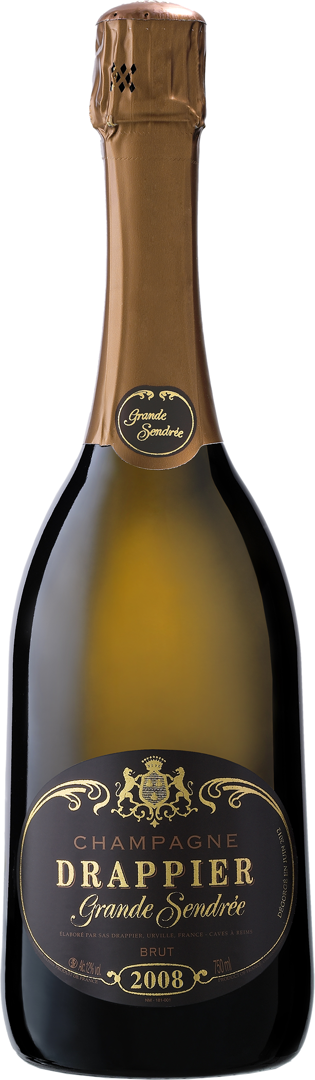 Champagne Drappier Grande Sendrée - Champagne Drappier Grande Sendree 2008 (613x2100), Png Download