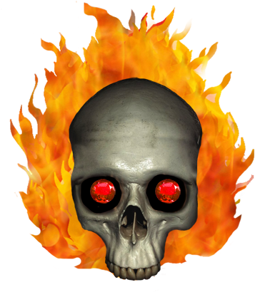 Burning Skull With Ruby Eyes - Skull (472x472), Png Download