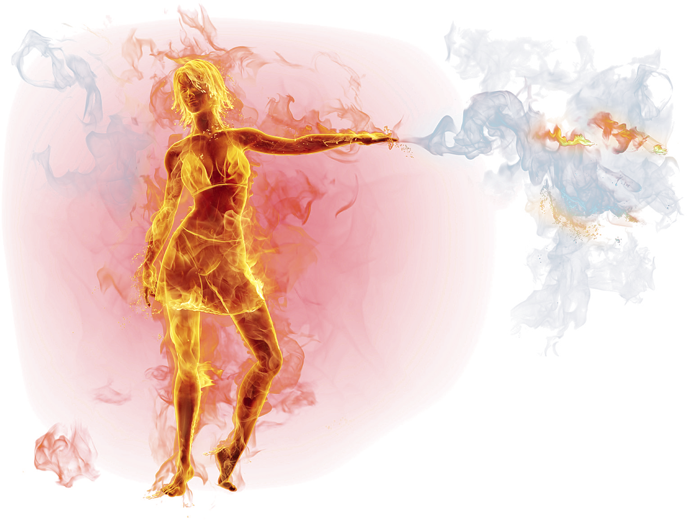 Flame Burning Man Combustion Fire - Man On Fire Transparent (2400x1800), Png Download