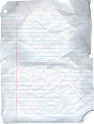 Wrinkled Paper Psd - Wrinkled Loose Leaf Paper (303x400), Png Download