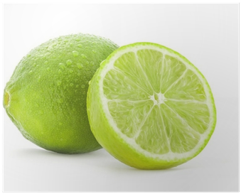 Fresh Lime And Slice, Isolated On White Background - Chef's Star Set Of 4 Handmade Hammered Copper Moscow (400x400), Png Download