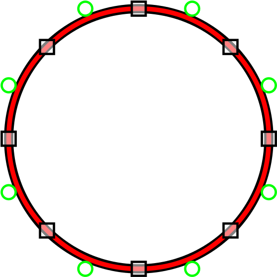 Circle And Quadratic Bezier - Control Point (600x600), Png Download