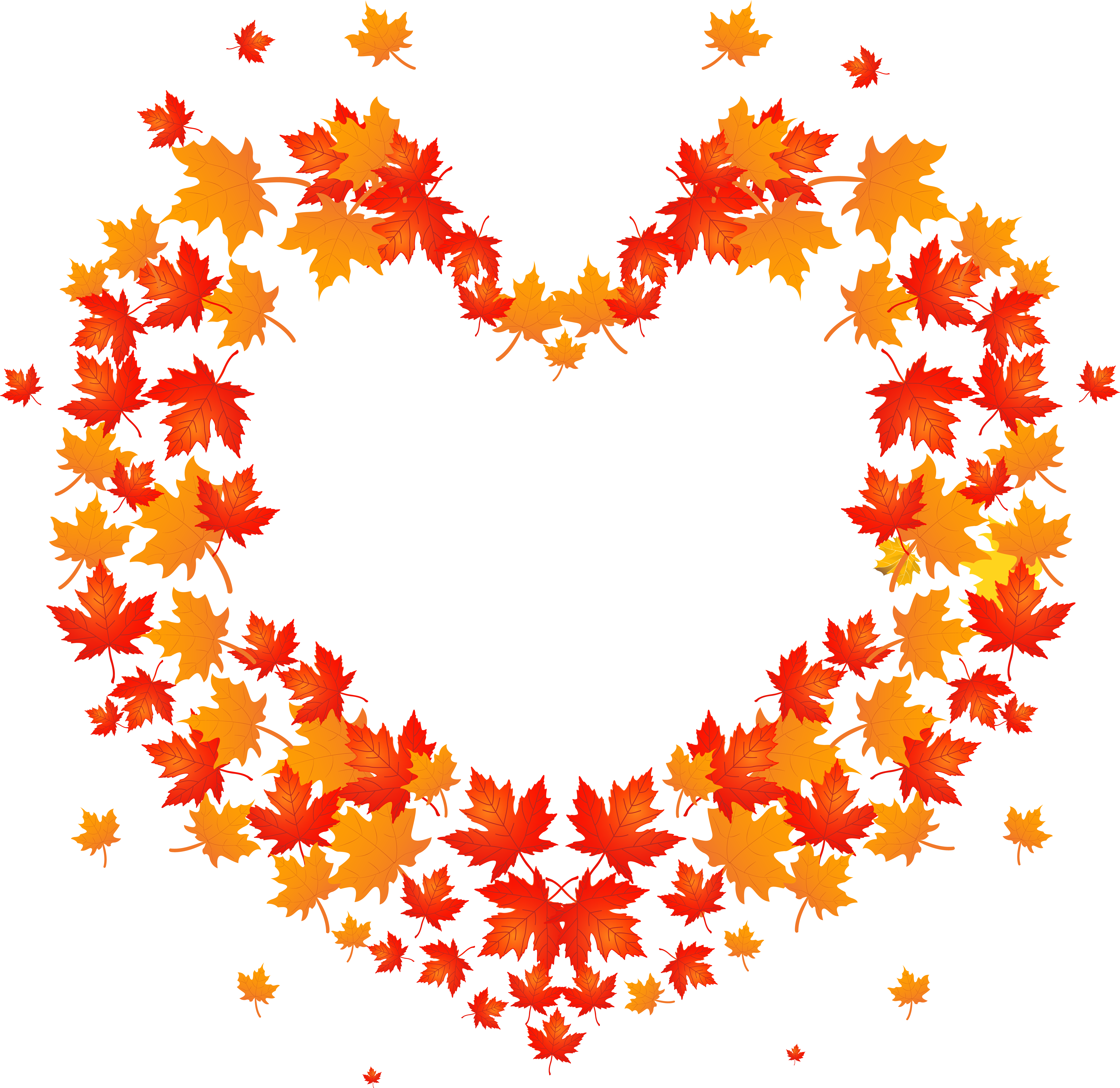 Autumn Leaves Heart Transparent Png Clip Art Image (8000x7771), Png Download