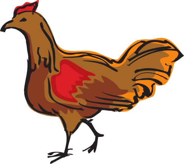 Chicken Clipart Walking - Gambar Animasi Ayam Berjalan (600x537), Png Download