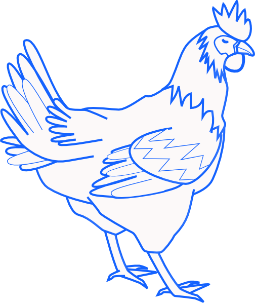 Blue Chicken Svg Clip Arts 504 X 598 Px (504x598), Png Download