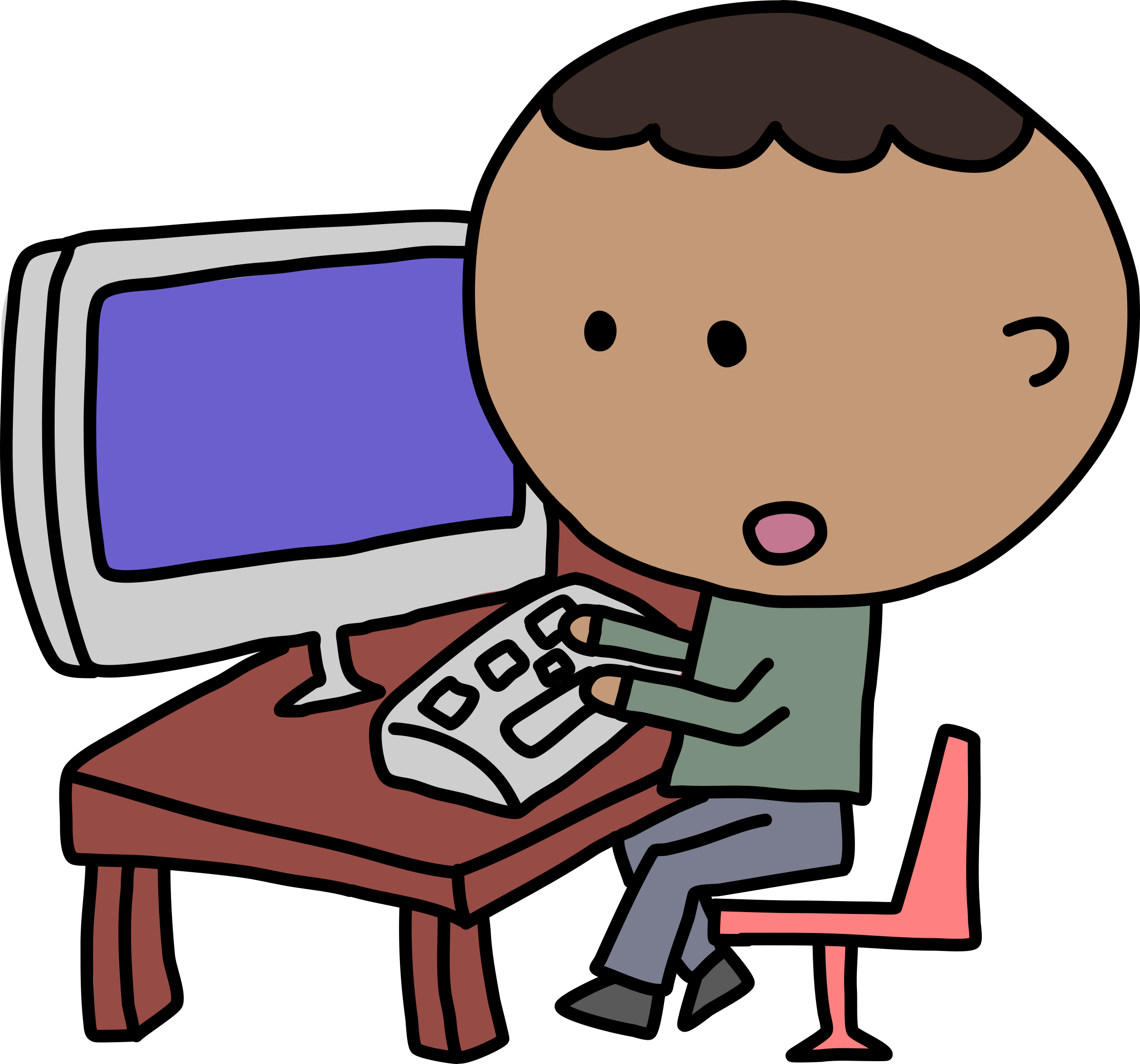 This Free Icons Png Design Of African Man And Computer (2400x2241), Png Download