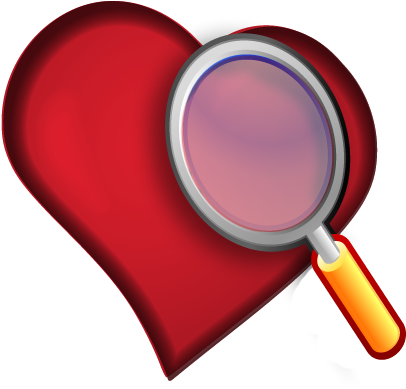 Heart With Magnifying Glass (456x457), Png Download