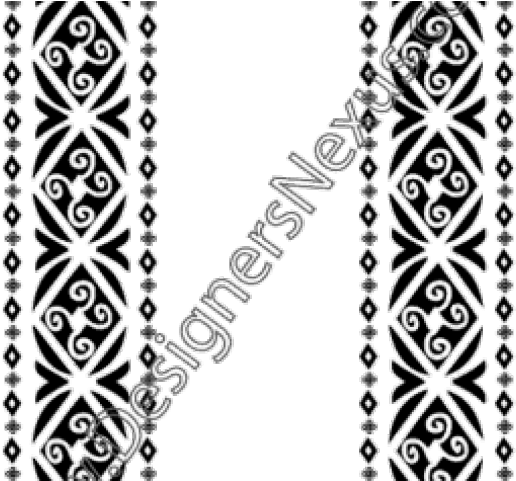 Border Design Black And White Tribal - Portable Network Graphics (640x480), Png Download