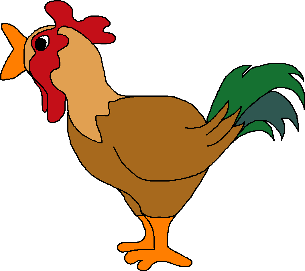 Chicken Clipart Jago - Rooster Clipart (1078x951), Png Download