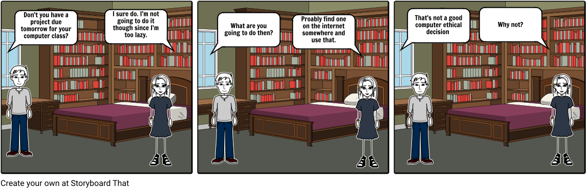 Computer Ethics Comic Part One - Cartoon (1164x385), Png Download