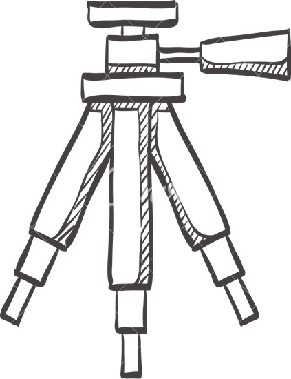 Camera Tripod Doodle - Tripod Drawing (423x550), Png Download