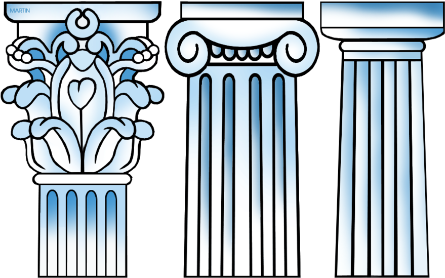 Greek Columns Drawing Clipart Ancient Greece Classical - Clipart Columns (900x587), Png Download