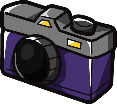 Camera Clipart Purple - Purple Camera Clip Art (400x355), Png Download