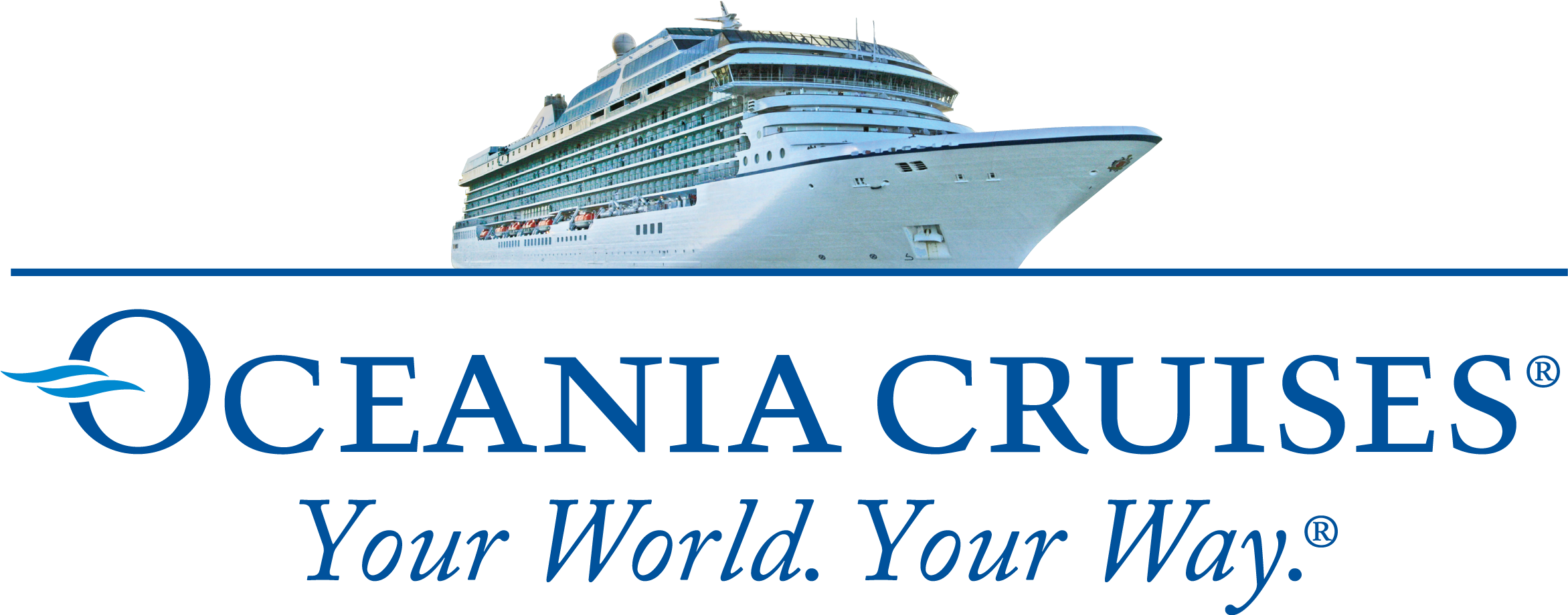 Oceania Cruises - Logo Oceania Cruises (2342x967), Png Download