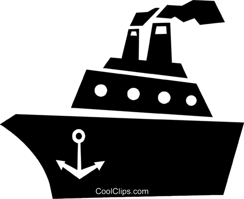 Cruise Ship Royalty Free Vector Clip Art Illustration - Cruise Ship Clipart Black And White (480x392), Png Download