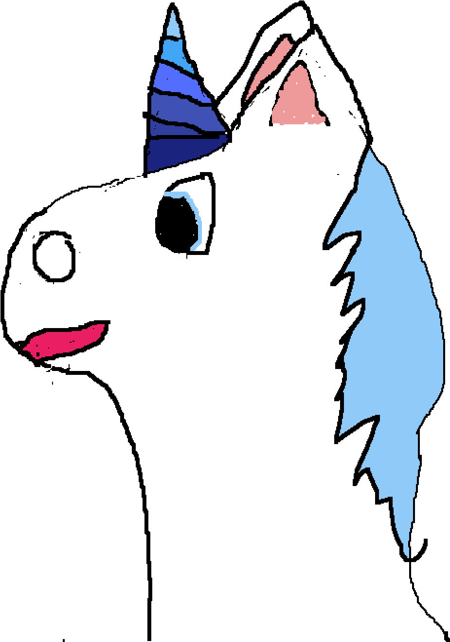 Unicorn Luna - Cartoon (1400x1400), Png Download