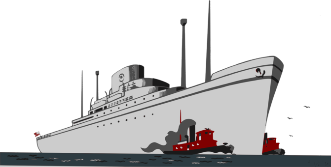 Cruise Ship Ocean Liner Boat Drawing - Buyenlarge 'american Merchant Marine' By Richard Halls (671x340), Png Download