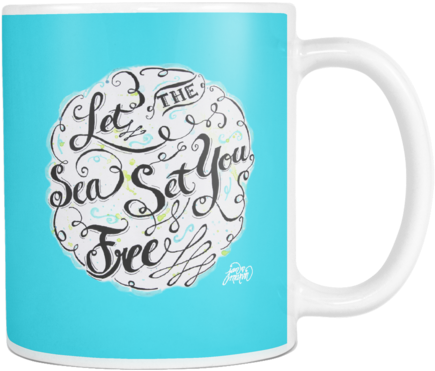 Let The Sea Set You Free Mug Blue - Sea (480x480), Png Download