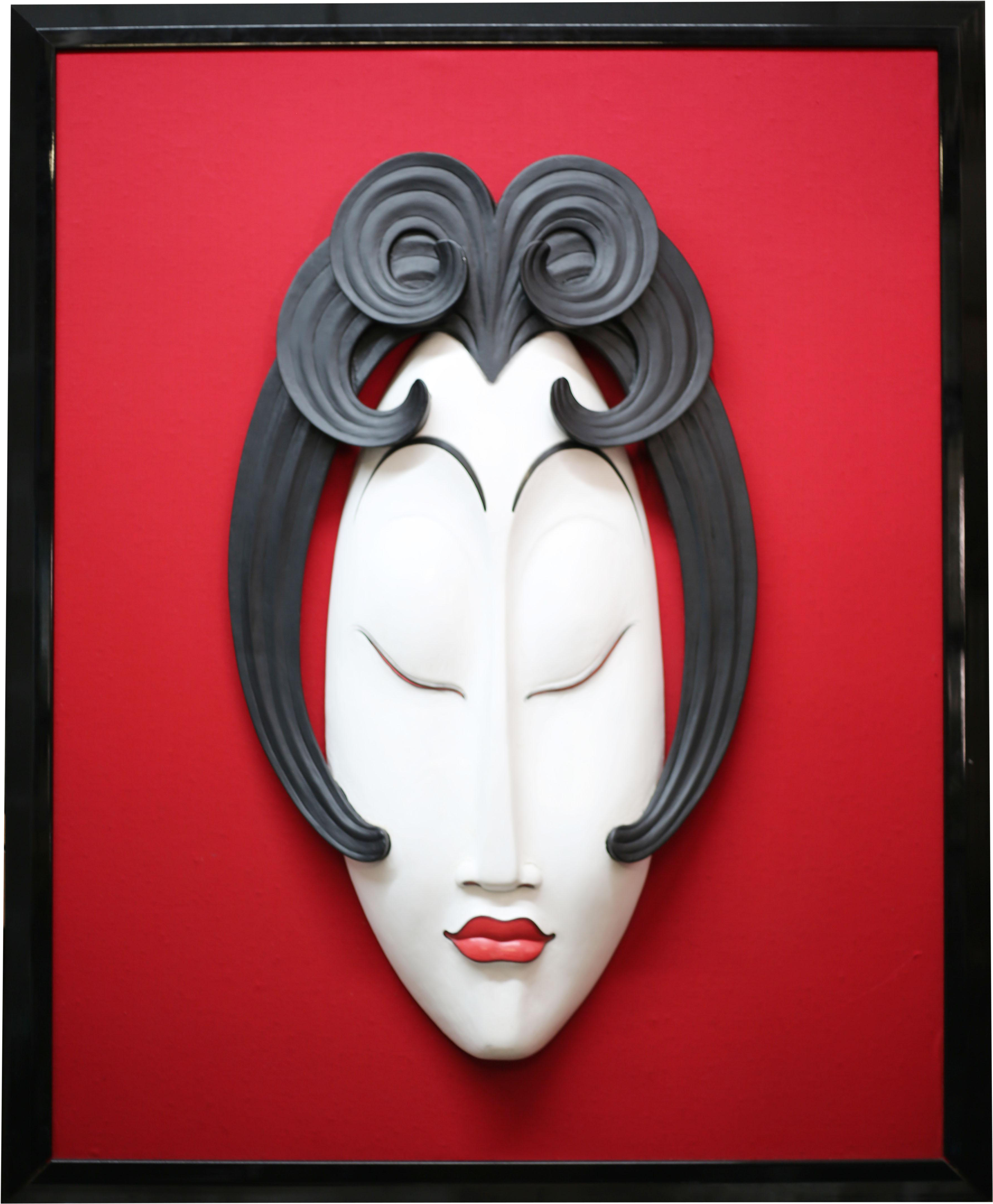 Figural Asian Sculpture With Black Lacquer Frame On - Textile (3938x4776), Png Download