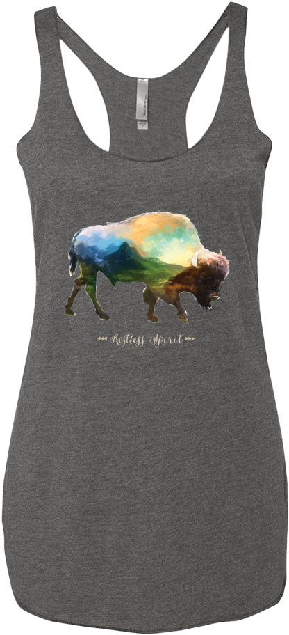 Restless Spirit Women's Tank - Next Level Women's Tri-blend Racerback Sleeveless Tank (1000x1000), Png Download